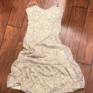 Elegant Cream Floral Maxi Dress